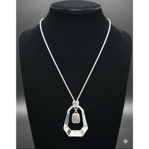 Brighton Silver Pendant Necklace with Textured Charm 2175